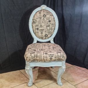 Statement Chair / Blue Louis XV Style Accent Piece